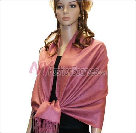 Paisley Jacquard Pashmina<br>Pale Violet Red