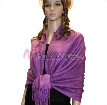 Paisley Jacquard Pashmina<br>Dark Magenta