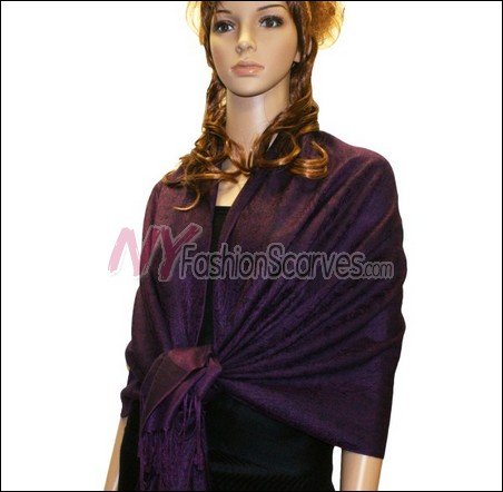 Paisley Jacquard Pashmina<br>Dark Purple