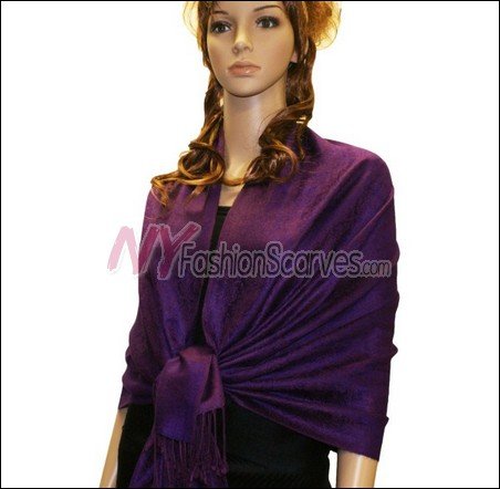 Paisley Jacquard Pashmina<br>Dark Violet