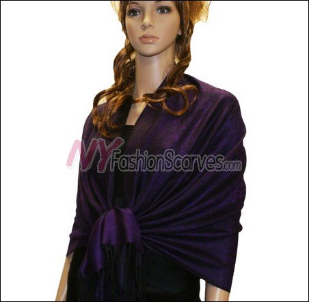 Paisley Jacquard Pashmina<br>Indigo