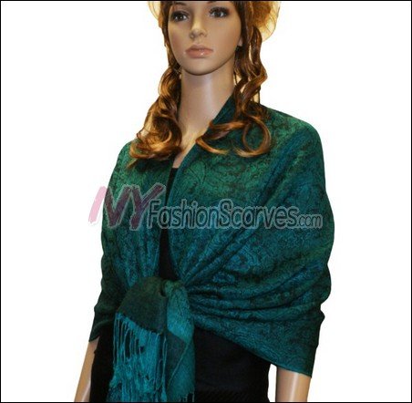 Paisley Jacquard Pashmina<br>Teal