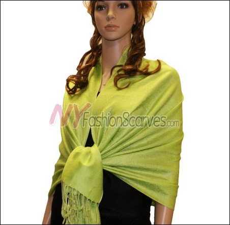 Paisley Jacquard Pashmina<br>Bright Green