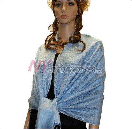 Paisley Jacquard Pashmina<br>Ice Blue