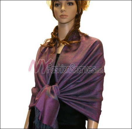 Paisley Jacquard Pashmina<br>Light Burgundy