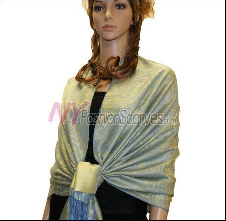 Paisley Jacquard Pashmina<br>Lime Yellow