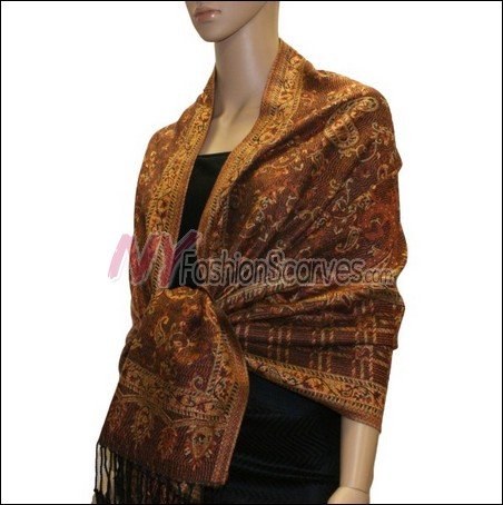 Paisley Grid Shawl <br>#NY052-03