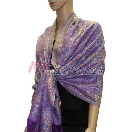 Paisley Grid Shawl <br>#NY052-07