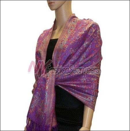 Paisley Grid Shawl <br>#NY052-08