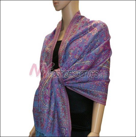 Paisley Grid Shawl <br>#NY052-10