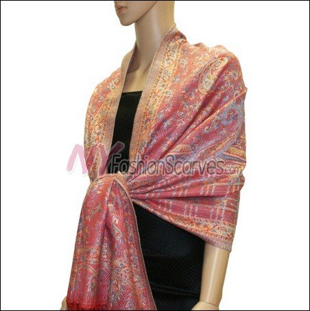 Paisley Grid Shawl <br>#NY052-11