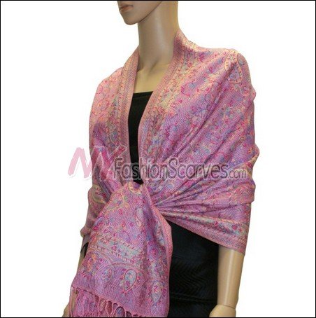 Paisley Grid Shawl <br>#NY052-14