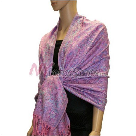 Paisley Grid Shawl <br>#NY052-15