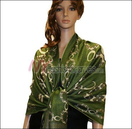 Abstract Circle Shawl<br>Army Green