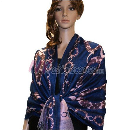 Abstract Circle Shawl <br>Royal Blue
