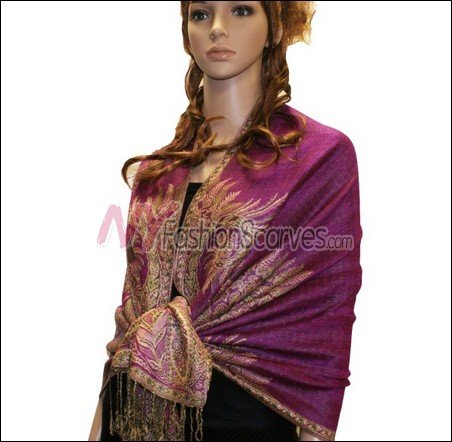 Big Paisley Thicker Pashmina <br>Magenta