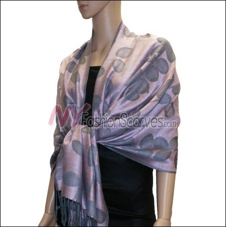 Leaf Jacquard Pashmina Scarf <br>Pink