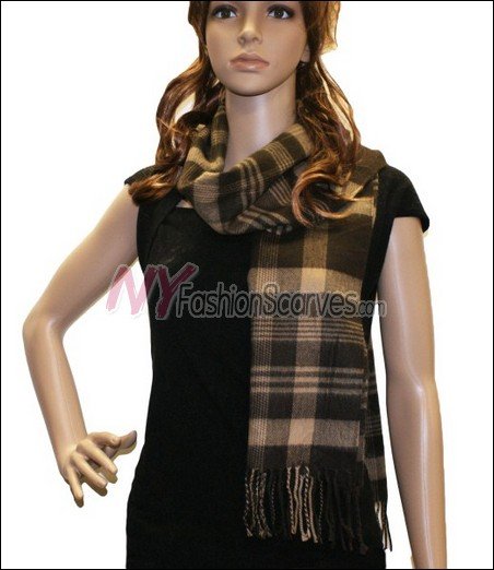 Plaid Cashmere Feel Scarf <br>NY17-02