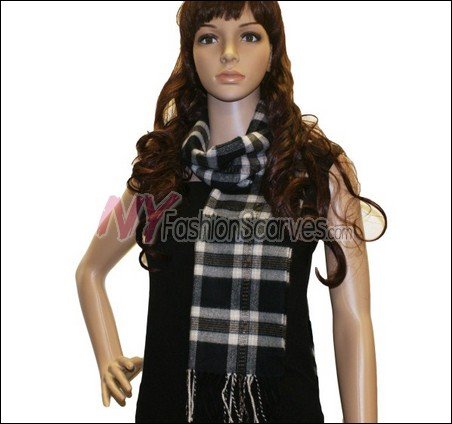 Plaid Cashmere Feel Scarf <br>NY33-01
