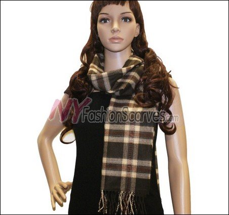 Plaid Cashmere Feel Scarf <br>NY33-03