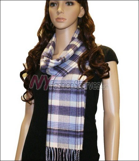 Plaid Cashmere Feel Scarf <br>NY34-01