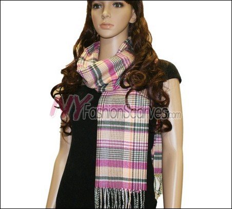 Plaid Cashmere Feel Scarf <br>NY34-02