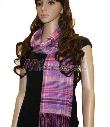 Plaid Cashmere Feel Scarf <br>NY34-06