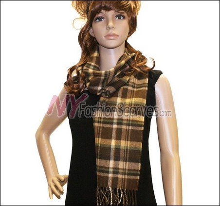 Plaid Cashmere Feel Scarf <br>NY42-02