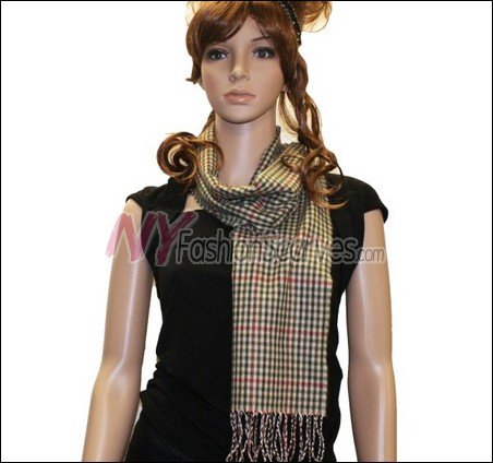 Checker Cashmere Feel Scarf <br>NY29-06