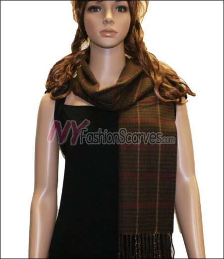 Checker Cashmere Feel Scarf <br>NY29-04