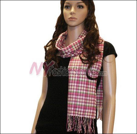 Checker Cashmere Feel Scarf <br>NY38-02