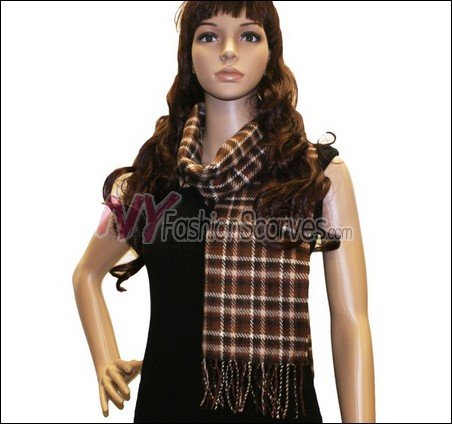 Checker Cashmere Feel Scarf <br>NY38-05