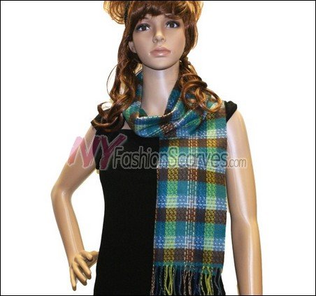 Checker Cashmere Feel Scarf <br>NY41-03