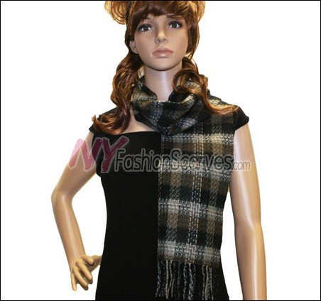 Checker Cashmere Feel Scarf <br>NY41-04