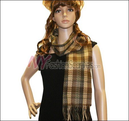 Checker Cashmere Feel Scarf <br>NY41-05