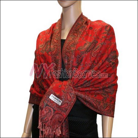 Small Paisley Pashmina <br>Red