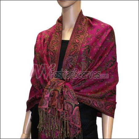 Small Paisley Pashmina <br>Fushia