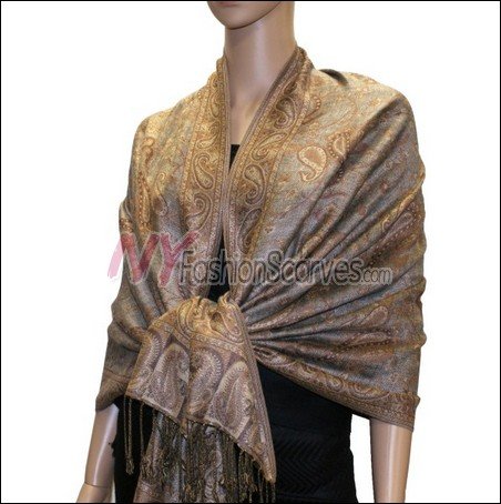 Small Paisley Pashmina <br>Beige