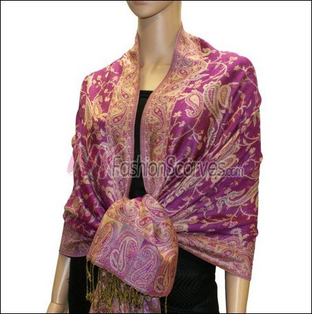 Small Paisley Pashmina <br>Magenta