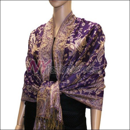 Small Paisley Pashmina <br>Purple