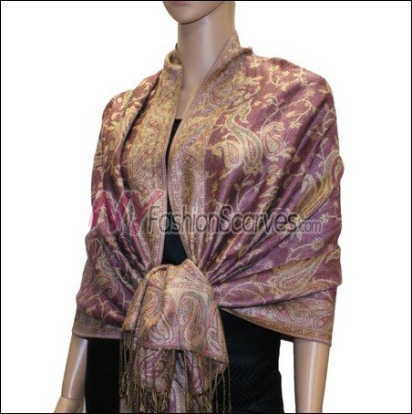 Small Paisley Pashmina <br>Pale Violet Red