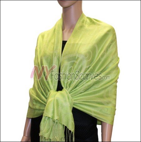 Multi Circle Soft Pashmina <br>Apple Green