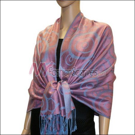 Multi Circle Soft Pashmina <br>Rust Red