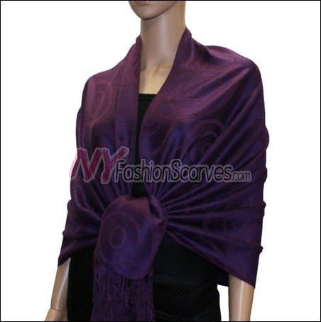 Multi Circle Soft Pashmina <br>Deep Purple