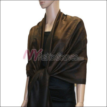 Rose Pattern Pashmina <br>Coffee