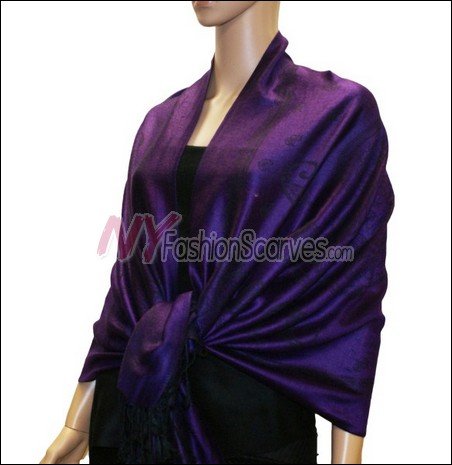 Paisley Pattern Scarf <br>Purple