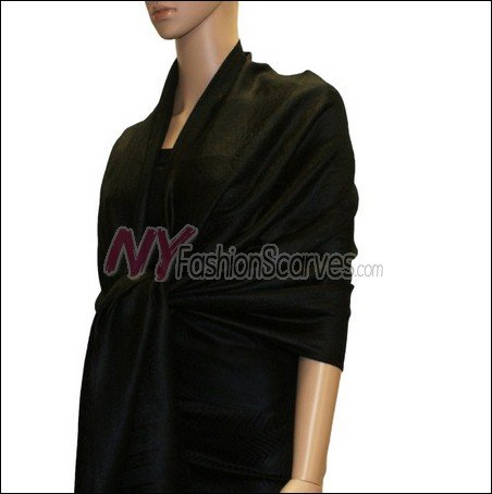 Paisley Pattern Scarf <br>Black