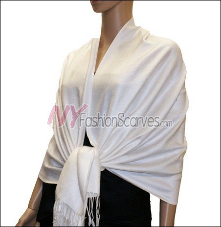 Paisley Pattern Scarf <br>White