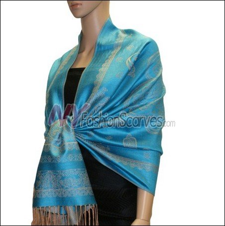 Paisley Pattern Scarf <br>Teal