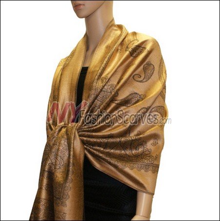 Paisley Pattern Scarf <br>Golden Brown